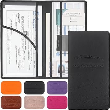 Leather Car Registration & Insurance Card Holder